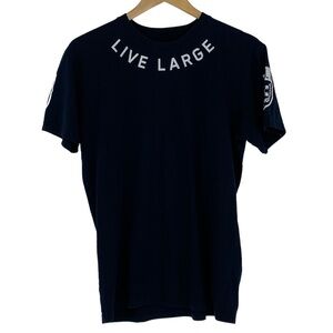 LVLG - LIVE LARGE BLACK & WHITE GRAPHIC ATHLETIC SS TEE, MEDIUM